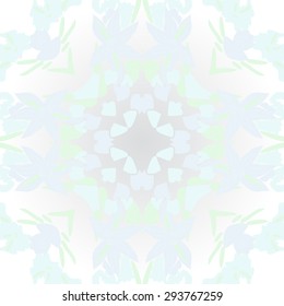 Circular seamless  pattern of floral motif, flowers, spots, leaves. Hand drawn.