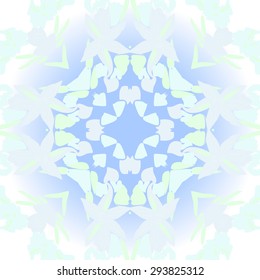 Circular seamless  pattern of floral motif, flowers, spots, leaves. Hand drawn.
