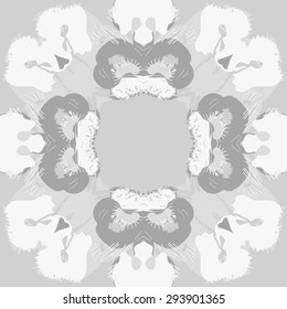Circular seamless  pattern of floral motif, stylized flowers, garland,doodles, waves, copy space. Hand drawn.