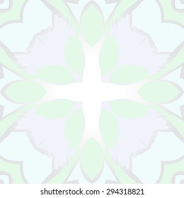 Circular seamless  pattern of floral motif, spots, zigzags, waves, cross. Hand drawn.
