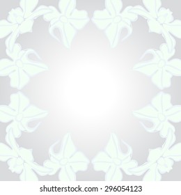Circular seamless  pattern of floral motif,  spots, flowers,ellipses, copy space. Hand drawn.