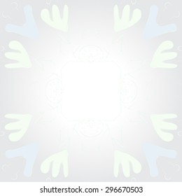 Circular seamless  pattern of floral motif, flowers,branches, copy space. Hand drawn.