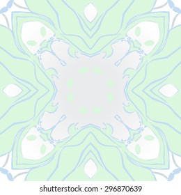 Circular seamless  pattern of floral motif, spots,hole,ellipses, stripes. Hand drawn.