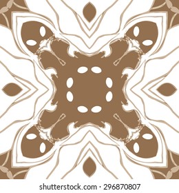 Circular seamless  pattern of floral motif, spots,hole,ellipses, stripes. Hand drawn.