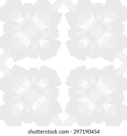 Circular seamless  pattern of floral motif, stylized  flowers, spots,cross, stamens. Hand drawn.