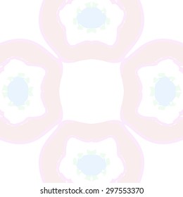 Circular seamless  pattern of floral motif,  spots, hole, copy space. Hand drawn.