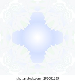 Circular seamless  pattern of floral motif, waves, stripes, zigzags, spots, hole, cross, copy space. Hand drawn.