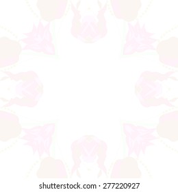Circular seamless pattern of floral motif,ellipses,branches,flowers, copy space. Hand drawn.