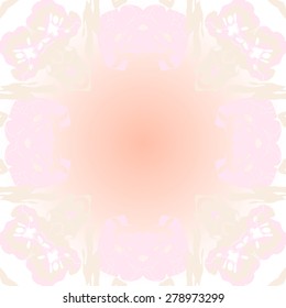 Circular  seamless pattern of  floral motif,ellipses,spots, copy space. Hand drawn.