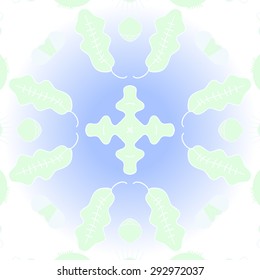Circular seamless  pattern of   floral motif,leaves, cross, star, spots. Hand drawn.