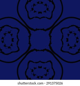 Circular seamless  pattern of floral motif,spots, hole, wave,  copy space. Hand drawn.