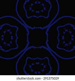 Circular seamless  pattern of floral motif,spots, hole, wave,  copy space. Hand drawn.