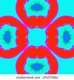 Circular seamless  pattern of floral motif,spots, hole, wave,  copy space. Hand drawn.