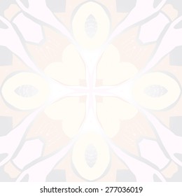 Circular seamless pattern of floral motif,stripes, doodles, zigzags, cross. Hand drawn.