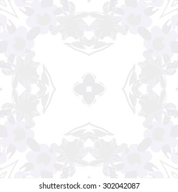 Circular seamless  pattern of floral  motif,stripes, waves, star, stylized  flowers. Hand drawn.