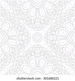 Circular seamless  pattern of oriental abstract  motif,stripes,zigzag, spirals, waves, ellipses. Hand drawn.