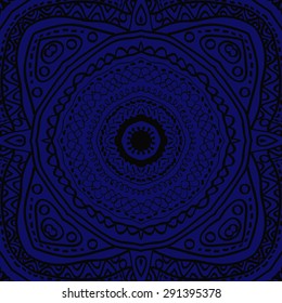 Circular seamless  pattern of oriental motif, spots, hole,  stripes, wave. Hand drawn.