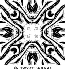 Circular seamless  pattern of striped motif, stripes,spots, waves, stars, doodles. Hand drawn.