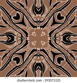 Circular seamless  pattern of striped motif, stripes,spots, waves, stars, doodles. Hand drawn.