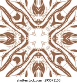 Circular seamless  pattern of striped motif, stripes,spots, waves, stars, doodles. Hand drawn.