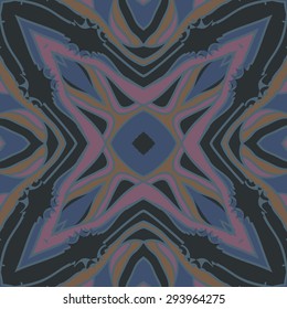 Circular seamless  pattern of striped motif, stripes, stars, hole. Hand drawn.
