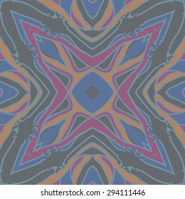 Circular seamless  pattern of striped motif, stripes, stars, hole. Hand drawn.