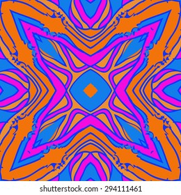 Circular seamless  pattern of striped motif, stripes, stars, hole. Hand drawn.