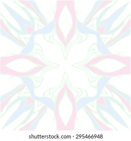 Circular seamless  pattern of striped motif, doodles, spots, stripes, waves. Hand drawn.