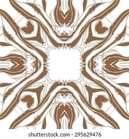 Circular seamless  pattern of striped motif, doodles, spots, stripes, waves, copy space. Hand drawn.