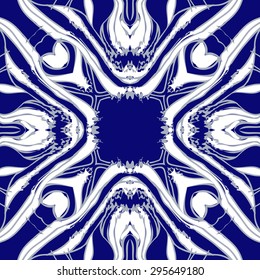 Circular seamless  pattern of striped motif, doodles, spots, stripes, waves, copy space. Hand drawn.