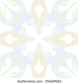 Circular seamless  pattern of striped motif, spots, stripes, waves. Hand drawn.