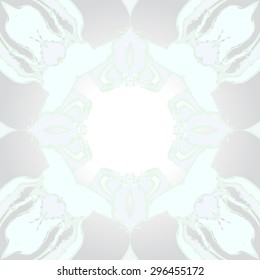 Circular seamless  pattern of striped motif, spots, stripes, waves, copy space. Hand drawn.