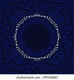 Circular seamless  pattern of striped motif, stripes, waves, copy space. Hand drawn.
