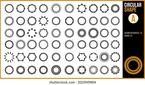 A circular shape design resource set.