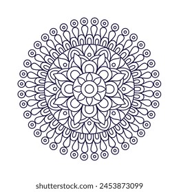 circular shape easy and beautiful mandala design for coloring book, yoga loga
