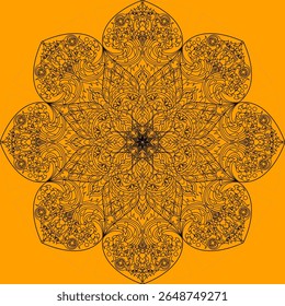 circular shape elegant mandala design for coloring book, mandala art for thai design