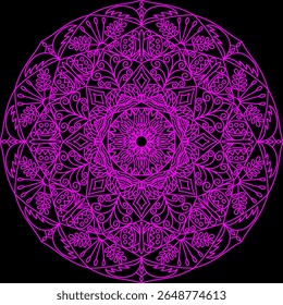 circular shape elegant mandala design for coloring book, mandala art for thai design