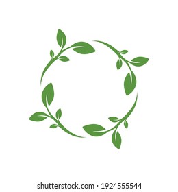 Circular shape in leafy seedlings. Vector drawing