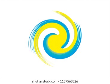 circular shape logo with yellow and blue