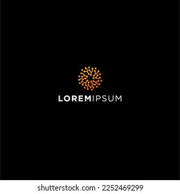 circular shape rotates, logo technology, with a bright orange color