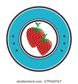 circular shape with set strawberries fruit