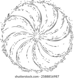 Circular shape texture. Distressed uneven grunge background. Abstract vector illustration. Overlay to create interesting effect and depth. Isolated on white background.EPS10.