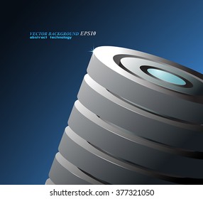 Circular shaped abstract technology vector background