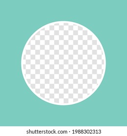 circular shaped hole on transparent background with frame for text. Vector illustration