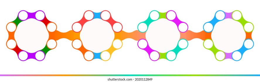 Circular shaped inforgraphic template in various color for website and presentation. Vector illustration.