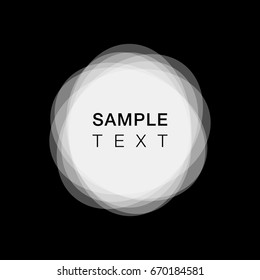 Circular shapes frame. Vector rounded banner frames isolated on black background.