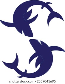 Circular shark logo like the letter S