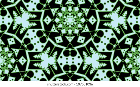 Circular sharp edges in kaleidoscope seamless background pattern