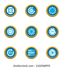 Circular sign icons set. Flat set of 9 circular sign vector icons for web isolated on white background