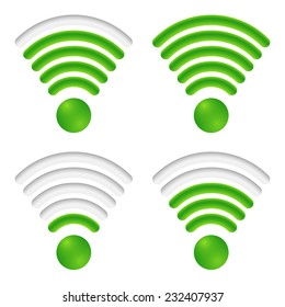 Circular signal strength indicators (eps 10. waves with gradient mesh)